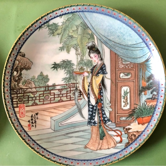 Imperial Jingdezhen Beauties of the Red Mansion Series- Set 4 Plates - Picture 3 of 11